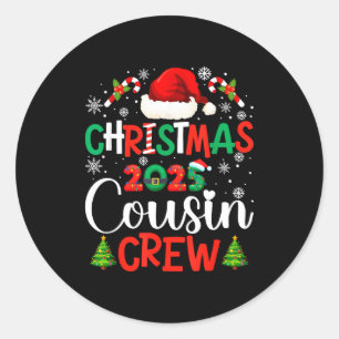 Kerstmis 2025 Neef Crew Kerst Grappige Matching Fa Ronde Sticker