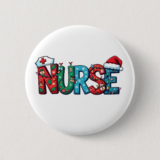 Kerstmis 2025, ronde button 5,7 cm (Voorkant)