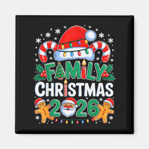 Kerstmis 2026 Familie Matching Xmas Team Santa Squ Magneet