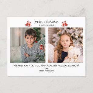 Kerstmis 2 Foto Collage Holiday Briefkaart