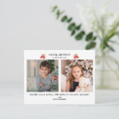 Kerstmis 2 Foto Collage Holiday Briefkaart (Staand voorkant)