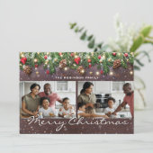  Kerstmis 2 Foto Feestdagenkaart (Staand voorkant)