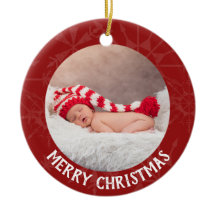 Kerstmis 2 Foto jaar Red Snowflake