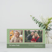 Kerstmis 2 Foto rood en groen - feestdag Kaart (Staand voorkant)