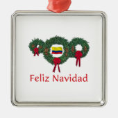 Kerstmis 2 in Colombia Metalen Ornament (Voorkant)