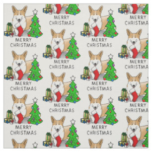Kerstmis 2 Pembroke Welsh Corgi (rode 1) Boom Cute Stof