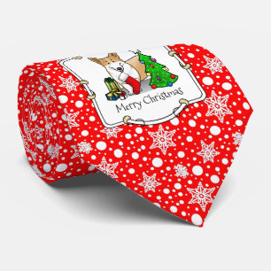 Kerstmis 2 Pembroke Welsh Corgi (rode 1) Boom Cute Stropdas