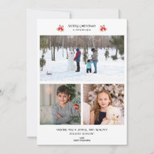 Kerstmis 3 Foto Collage Holiday Greep Card