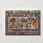 Kerstmis 3 Foto Feestdagenkaart (Voorkant)