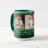 Kerstmis 3-fotocollage unieke familiekleutel mok (Voorkant links)