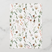 Kerstmis 3 waterverf botanische flora folie feestdagenkaart (Achterkant)