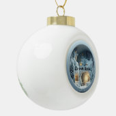 Kerstmis 3D Ice Sneeuw Open haard Keramische Bal Ornament (Links)