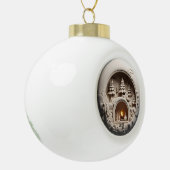 Kerstmis 3D open haard bomen Keramische Bal Ornament (Links)