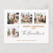 Kerstmis 4 Foto gepersonaliseerd Feestdagenkaart (Voorkant)