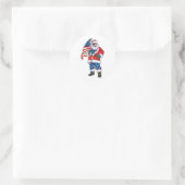 Kerstmis 4 juli San Patriotic Santa American Ronde Sticker (Tas)