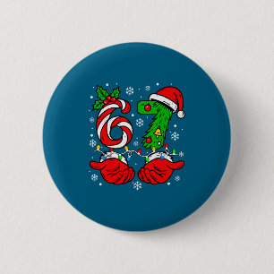 Kerstmis 67 Candy Cane Zes Zeven Meme Lichtjes San Ronde Button 5,7 Cm