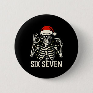 Kerstmis 67 Meme Skelet Met Sinterklaas Hoed Voor  Ronde Button 5,7 Cm