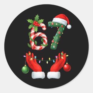 Kerstmis 67 Six Seven Meme Pyjama Kerst Gen Al Ronde Sticker