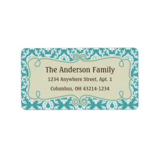 Kerstmis 9: Damasontwerp 3 Retouradres Etiket