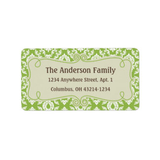 Kerstmis 9: Damasontwerp 6 Retouradres Etiket