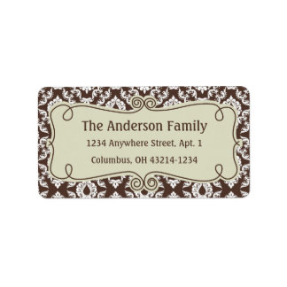Kerstmis 9: Damasontwerp 9 Retouradres Etiket