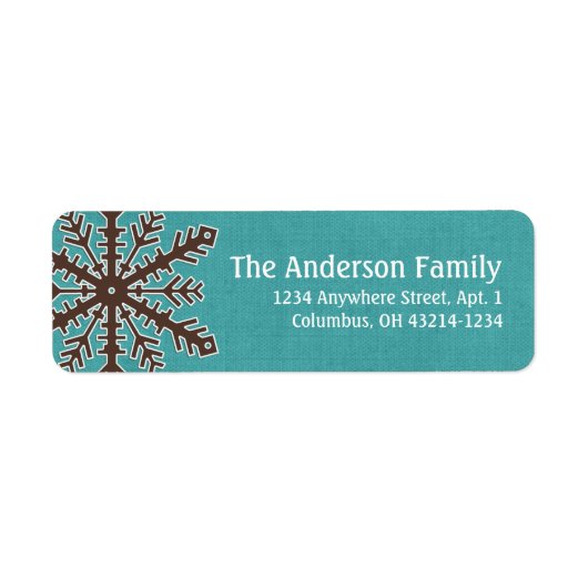 Kerstmis 9: Snowflake 3e Return Address Labels (Voorkant)