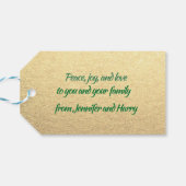 Kerstmis Aangepast Eenvoudig Schoon Rood Groen Gou Cadeaulabel (Achterkant Horizontaal)