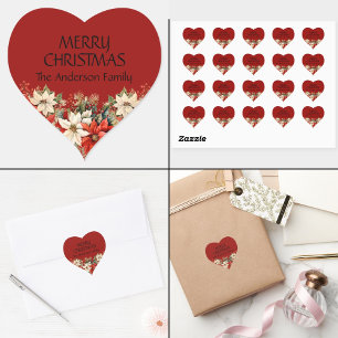 Kerstmis Aangepast Hart Sticker