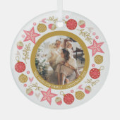 Kerstmis - Aangepast Modern Wreatfoto - Lijst Glas Ornament (Voorkant)