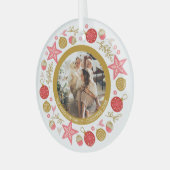 Kerstmis - Aangepast Modern Wreatfoto - Lijst Glas Ornament (Voorkant links)