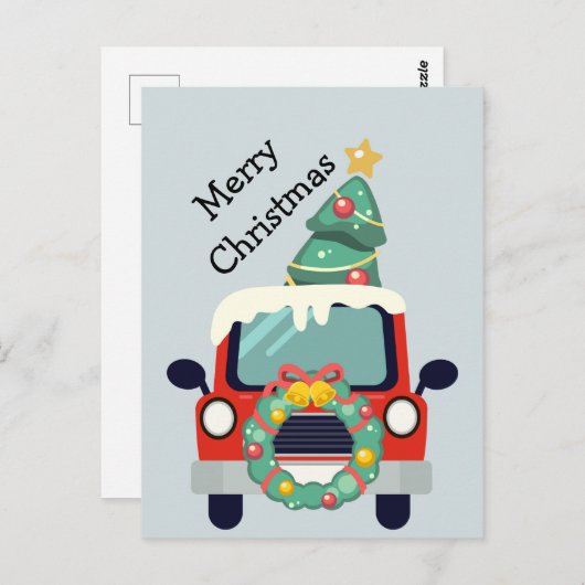 Kerstmis Aangepaste binnenwagen Automobiel C Briefkaart (Voorkant / Achterkant)
