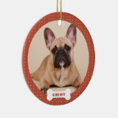 Kerstmis aangepaste huisdier foto harten keramisch ornament (Rechts)