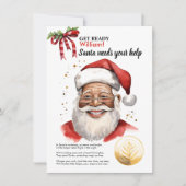 Kerstmis aangepaste kindernaam Santa Magic Coin Wi Feestdagenkaart (Voorkant)