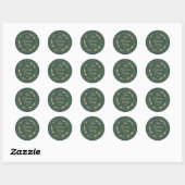 Kerstmis aangepaste naam Jaar Script Krans Ronde Sticker (Vel)