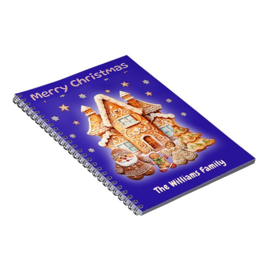 Kerstmis aangepaste naam peperkoek unieke plezier notitieboek (Rechterzijde)