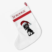 Kerstmis aangepaste tekst skelet in Santa Hat naam Grote Kerstsok (Achterkant (Hangend))