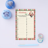 Kerstmis ABC Rode Groene Geruite Spelkaart Flyer (Enkel)