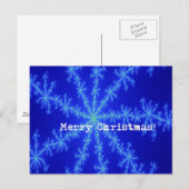 Kerstmis Abstract Blauwe Sneeuwvlok Briefkaart (Voorkant / Achterkant)