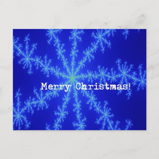 Kerstmis Abstract Blauwe Sneeuwvlok Briefkaart (Voorkant)