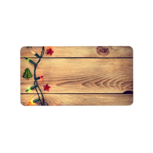 Kerstmis achtergrond met lichten etiket (Voorkant)