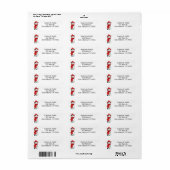 Kerstmis Adres Sticker met Knuffelkat (Full Sheet)