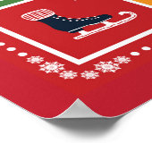 Kerstmis adventkalender Poinsettia Rood Poster (Hoek)