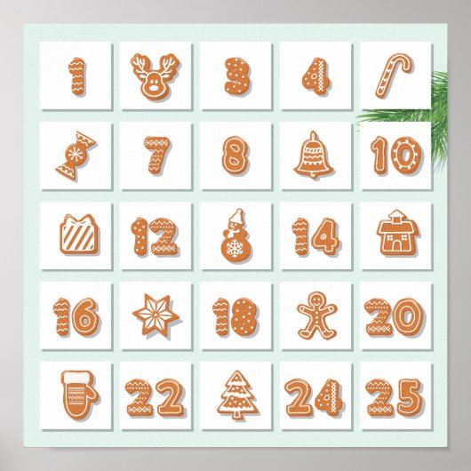 Kerstmis Adventkalender Poster (Voorkant)