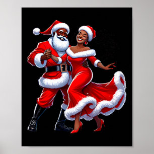 Kerstmis Afrikaanse Kerstman mevrouw Claus Dansend Poster