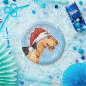 Kerstmis Airedale Papieren Bordje (Feest)