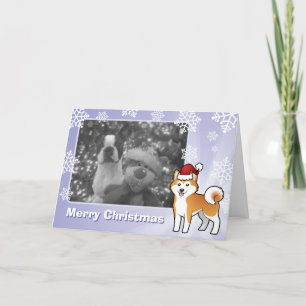 Kerstmis Akita Inu/Shiba Inu Feestdagen Kaart