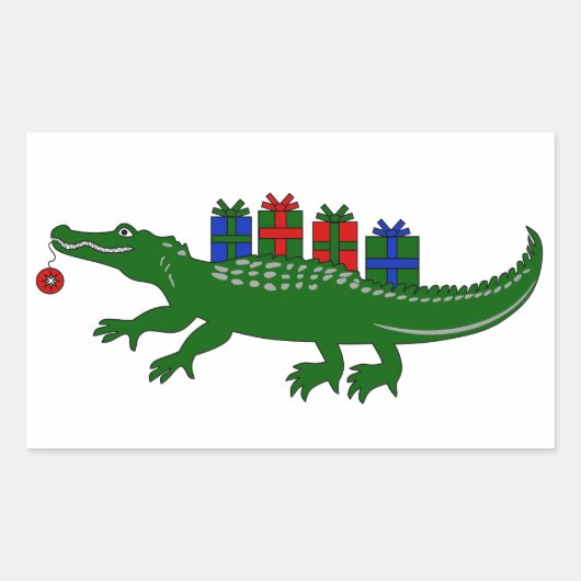 Kerstmis Alligator Stickers (Voorkant)