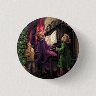Kerstmis Along Ronde Button 3,2 Cm