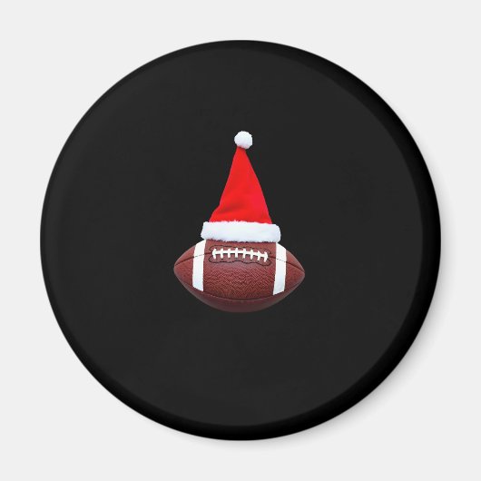 Kerstmis American Football Bal Sinterklaas Hoed (2 Magneet (Voorkant)