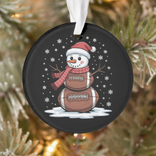 Kerstmis American Football Sneeuwman Xmas Sport Ornament